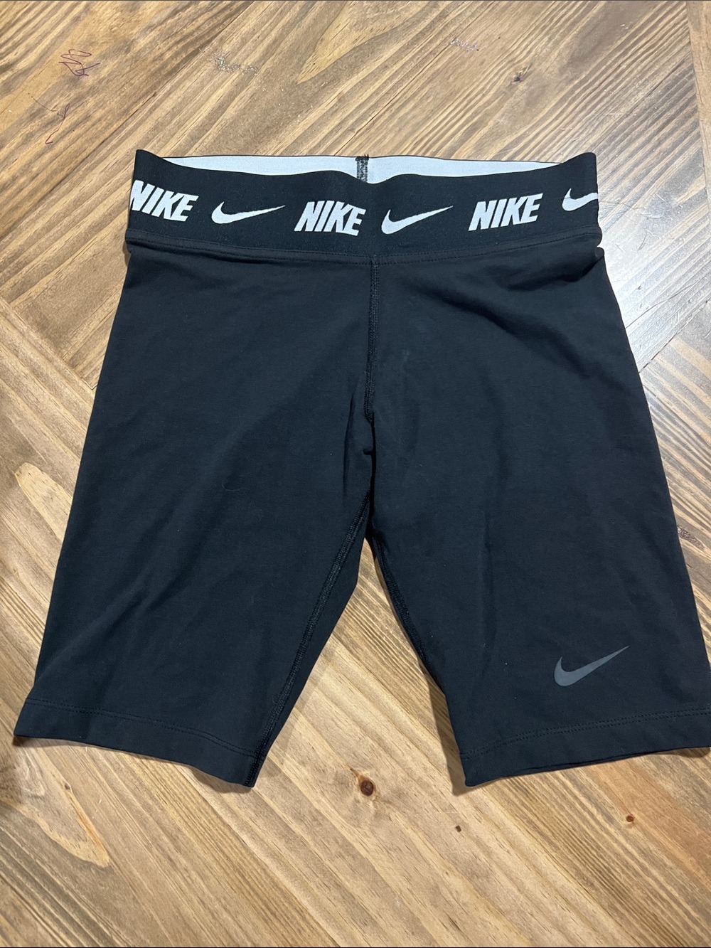 Nike Black Athletic Bike Shorts with Logo Waistband